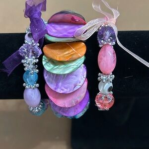 Colorful Shell and Bead Bracelet Set